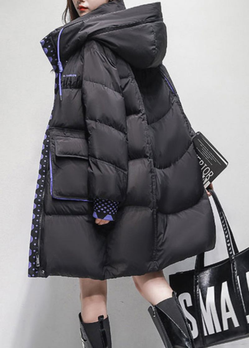 Original Schwarz Kapuzen Taschen Ente Unten Puffer Mäntel Winter - Damen-Daunenjacken