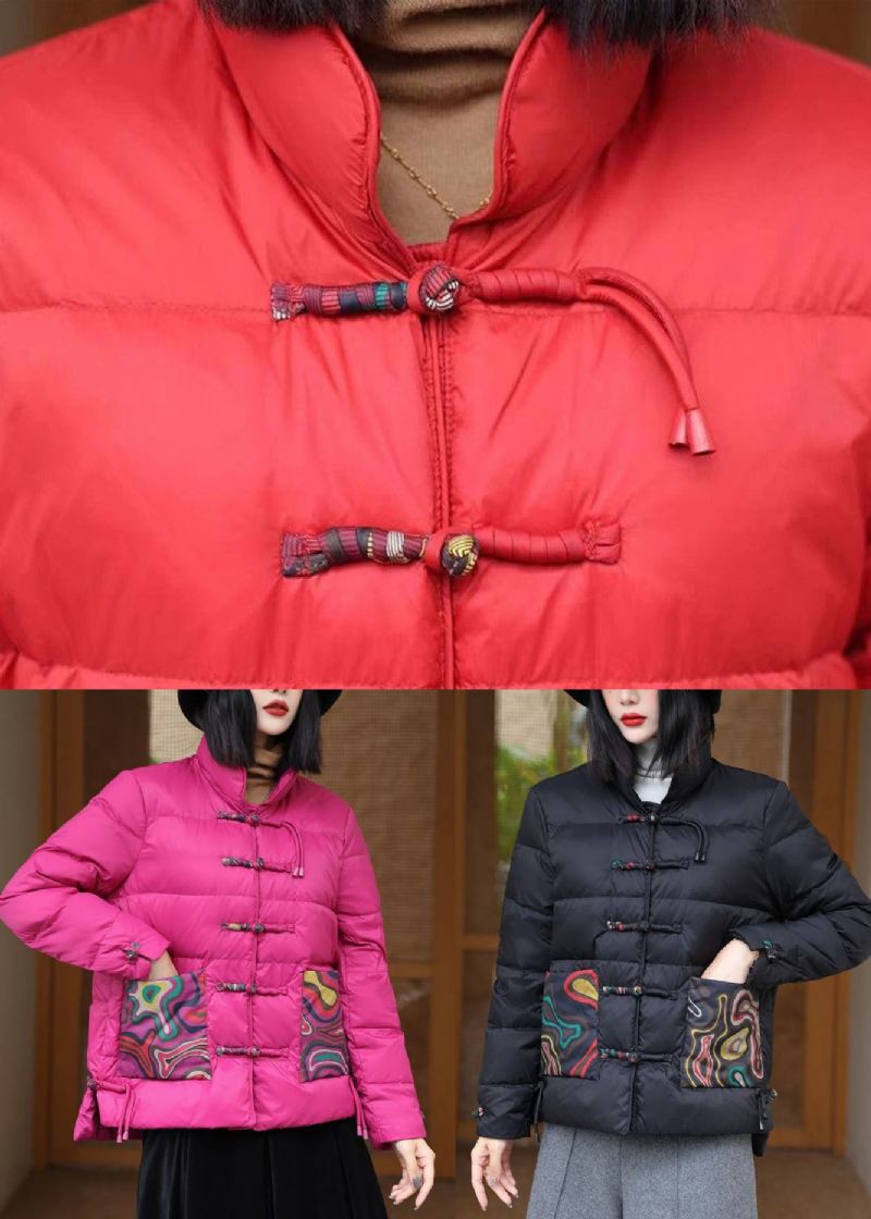 Rosafarbener Orientalischer Knopf Entendaunenjacke Mit Stehkragen Von Canada Goose Winterjacke - Damen-Daunenjacken