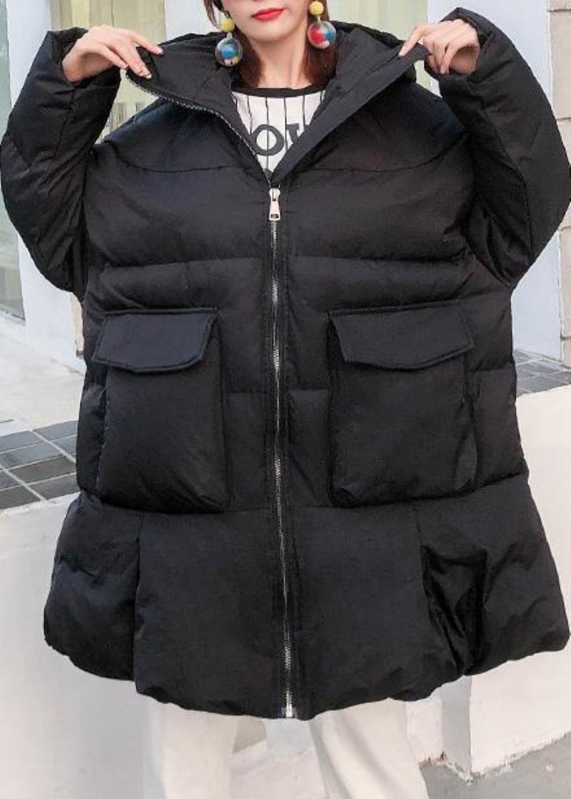 Schwarze Parkas Für Damen Übergroße Schneejacken Große Taschen Wintermäntel Mit Kapuze - lila