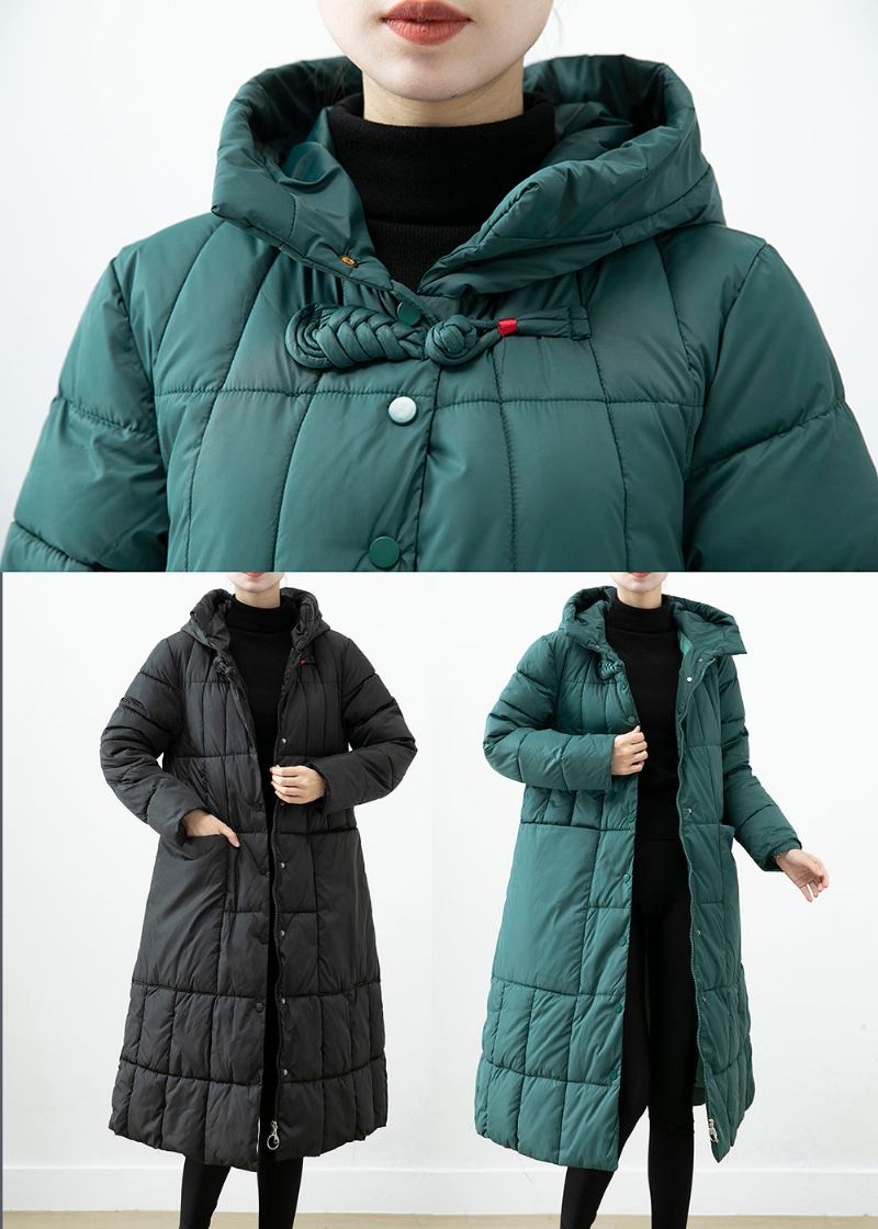 Schwarze Übergroße Winterjacke Mit Feiner Baumwollfüllung Und Großen Taschen Für Den Winter - Damen-Daunenjacken