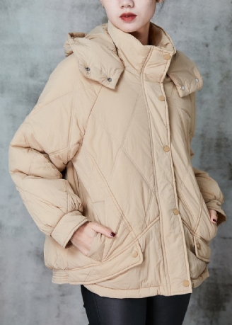 Style Khaki Übergroße Taschen Feine Baumwollfüllung Parka Winter