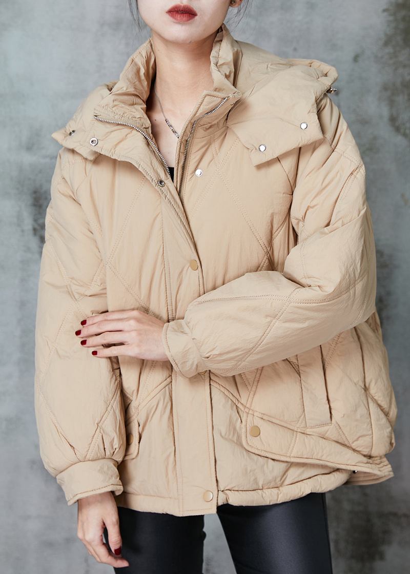 Style Khaki Übergroße Taschen Feine Baumwollfüllung Parka Winter - Damen-Daunenjacken