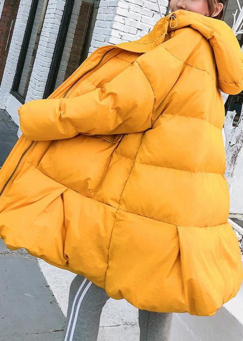 Übergroße Daunenjacke Mit Großen Taschen Winteroberbekleidung Gelbe Mäntel Mit Kapuze Für Damen - Lila