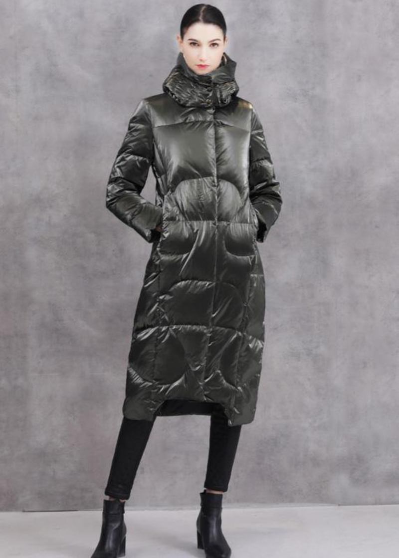 Warme Locker Sitzende Winterjacke Mit Kapuze Winteroberbekleidung Schwarzer Wintermantel Aus Entendaunen - Damen-Daunenjacken