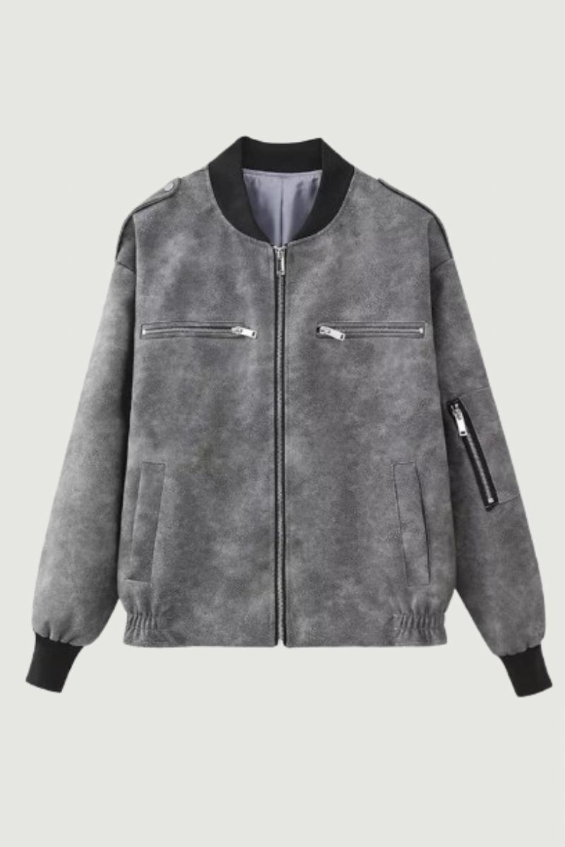 Herbst/winter Kurze Lässige Lederjacke Aus Kunstleder Für Damen