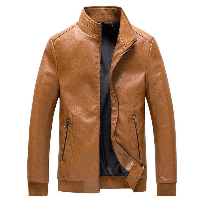 Herren Lederjacke Mit Kapuze Retro-motorradmantel Winddicht Warme Biker-oberbekleidung Lässige Winterjacke - schwarz