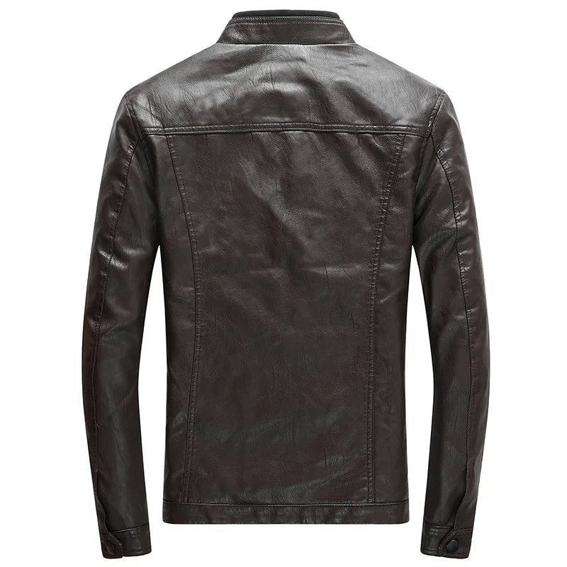 Herrenjacken Mäntel Motorrad Biker Kunstlederjacke Herren Herbst-/winterkleidung Europäisch - Schwarz