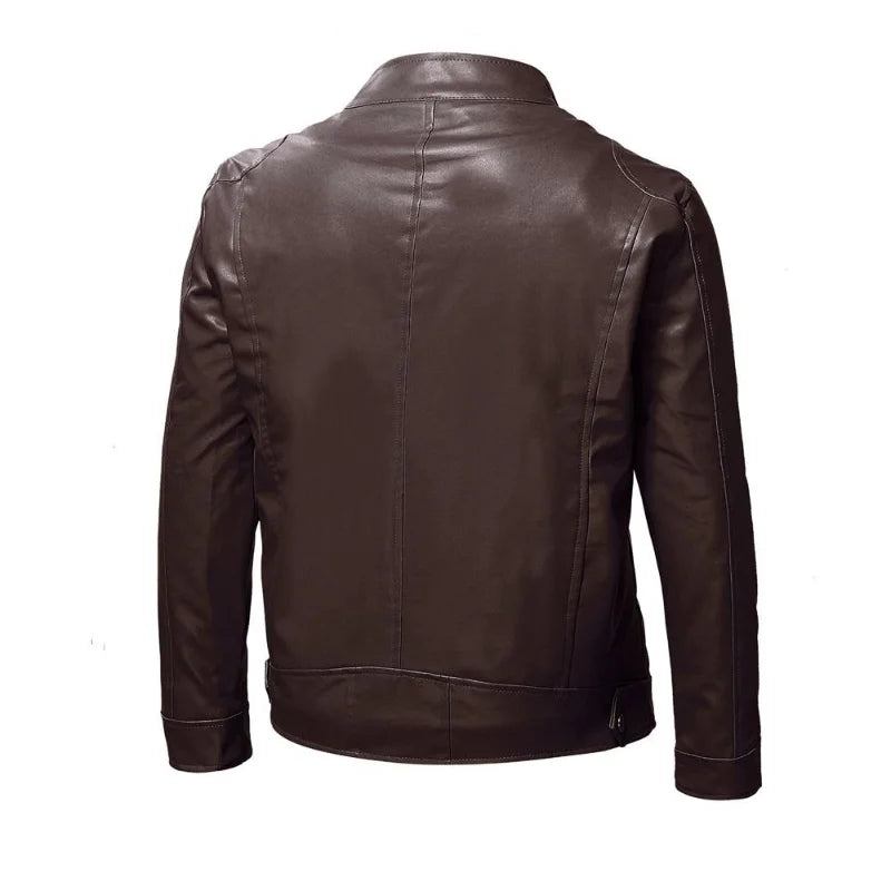 Motorrad-lederjacken Business-casual-biker-lederjacke Für Herren - Braun