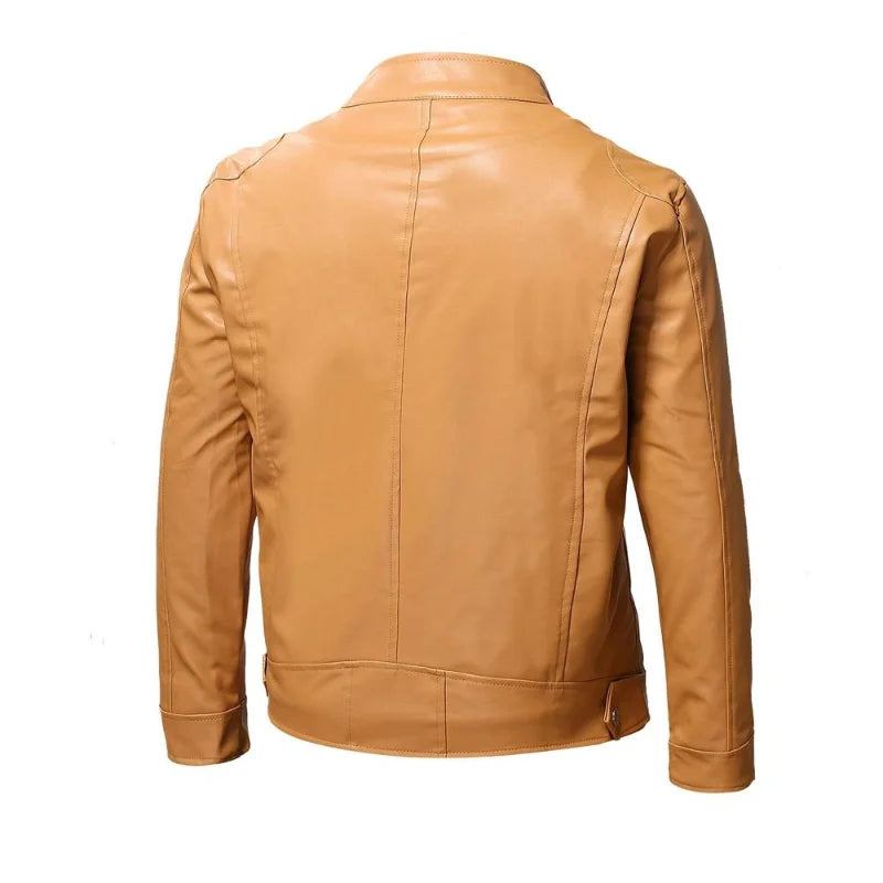 Motorrad-lederjacken Business-casual-biker-lederjacke Für Herren - Braun