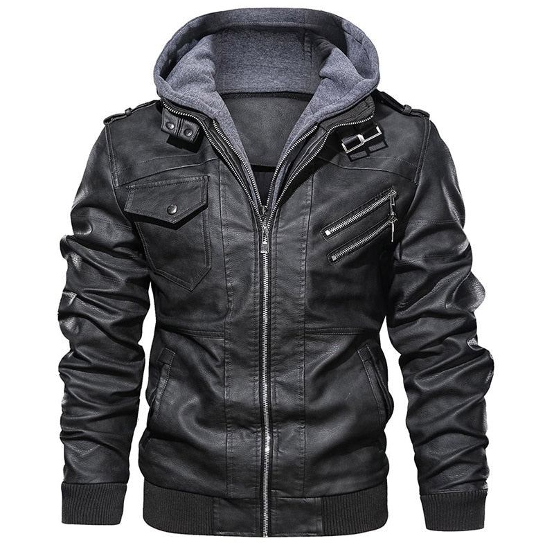 Stil Echte Lederjacke Vintage-mantel Aus Braunem Rindsleder Herren-bikerjacke Ledermantel - Kaffee