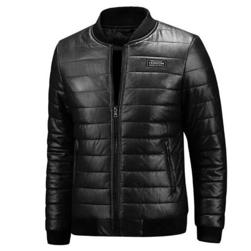 Warme Herbst-winter-lederjacke Für Herren Lässige Herren-motorradlederjacken Und -mäntel - Grün