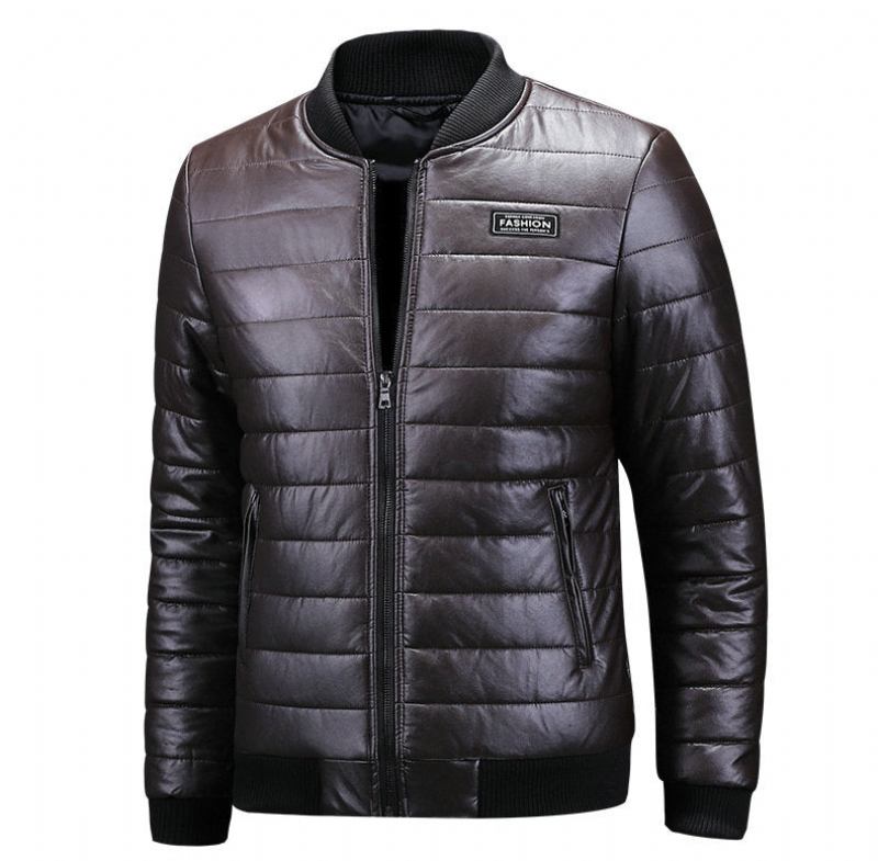 Warme Herbst-winter-lederjacke Für Herren Lässige Herren-motorradlederjacken Und -mäntel - Grün