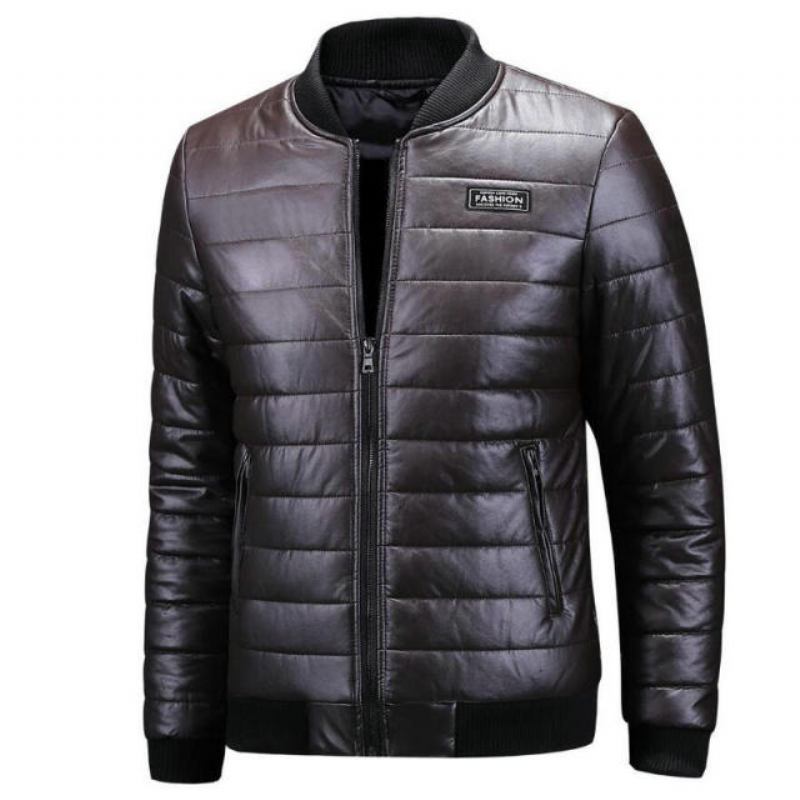 Warme Herbst-winter-lederjacke Für Herren Lässige Herren-motorradlederjacken Und -mäntel - Grün