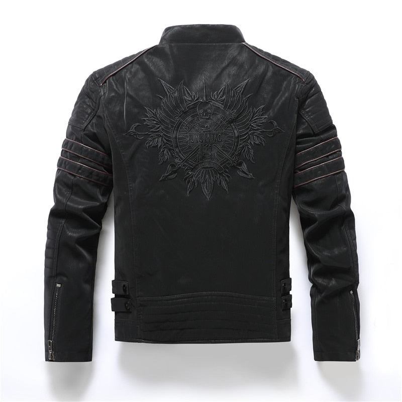 Winter Dünne Kurze Lederjacke Für Herren Motorradjacke Slim Fit Luxuriös Klassisch Schlicht Stehkragenmantel - schwarz01