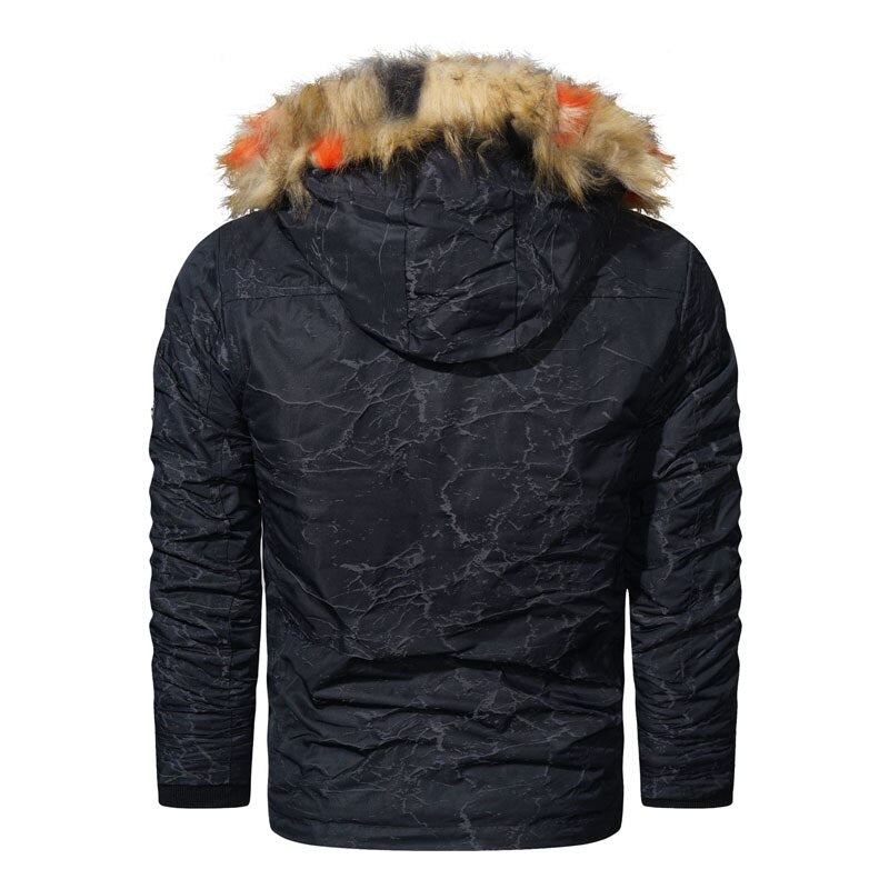 Fleeceparkas Für Herren Wasserdichte Winterjacke Mit Kapuze Neue Warme Dicke Pelzkragenjacke Für Den Herbst Lässige Herrenmäntel Abnehmbare Mütze - Grau