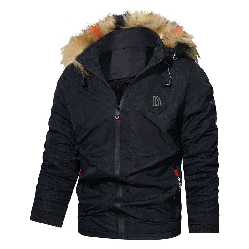 Fleeceparkas Für Herren Wasserdichte Winterjacke Mit Kapuze Neue Warme Dicke Pelzkragenjacke Für Den Herbst Lässige Herrenmäntel Abnehmbare Mütze - Grau