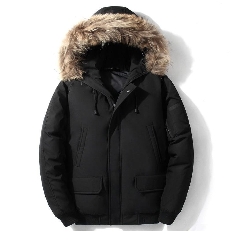 Herren-daunenjacke Dicke Daunenjacke Herrenmantel Schneeparkas Warme Kleidung Für Den Winter - 112 Schwarz