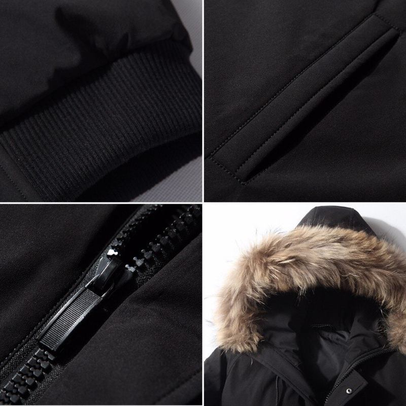 Herren-daunenjacke Dicke Daunenjacke Herrenmantel Schneeparkas Warme Kleidung Für Den Winter - 112 Schwarz