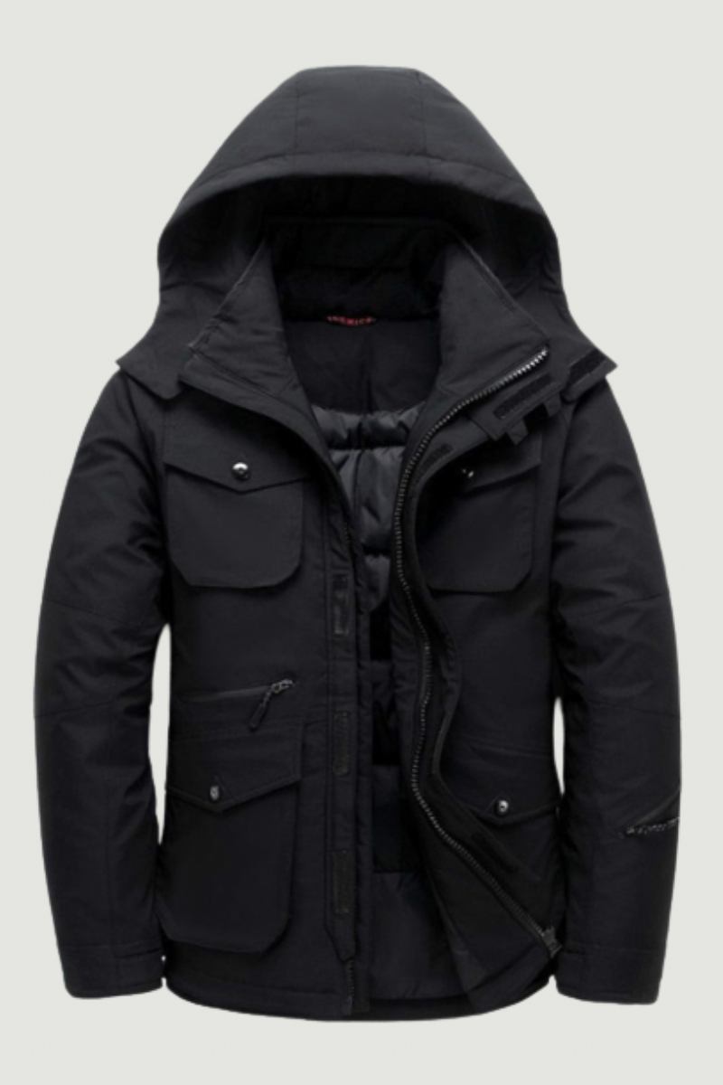 Herren-winterjacke Lässige Weiße Daunenjacke Dicke Schneeparka-manteljacke Herren Windjacke Mit Kapuze Daunen-oberbekleidung Mäntel