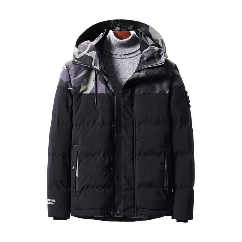 Herren-winterjacke Schlanke Militär-tarnung Oberbekleidung Warmer Mantel Lässige Herrenkleidung - Blau 398