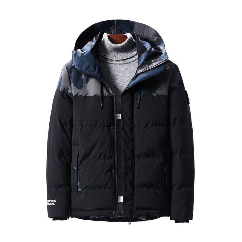 Herren-winterjacke Schlanke Militär-tarnung Oberbekleidung Warmer Mantel Lässige Herrenkleidung - Blau 398