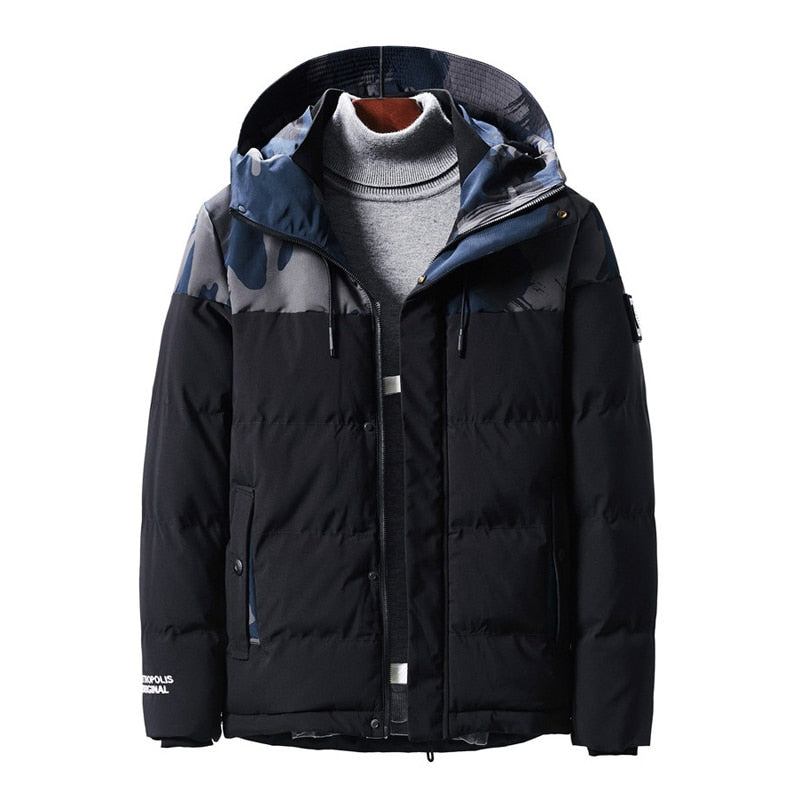 Herren-winterjacke Schlanke Militär-tarnung Oberbekleidung Warmer Mantel Lässige Herrenkleidung - Blau 398