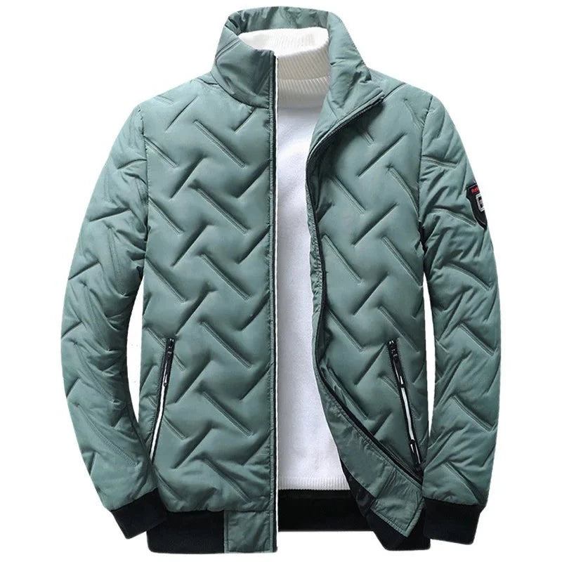 Herrenjacke Mit Stehkragen Herrenjacken Winterdaunenjacke Warme Jacken Herren Freizeitmantel Jugend Gestreifte Mäntel - Grau