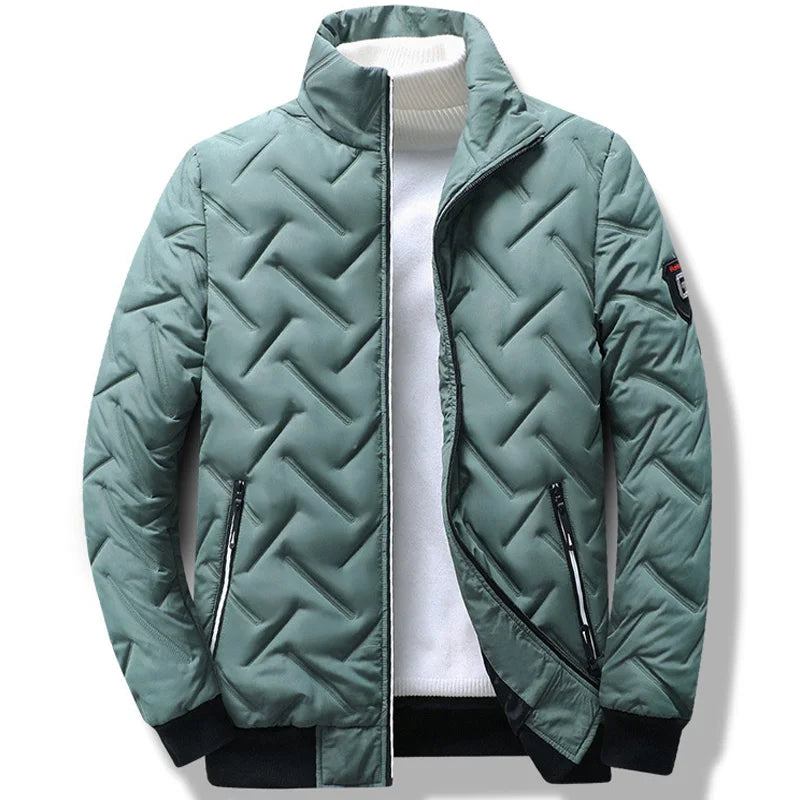 Herrenjacke Mit Stehkragen Herrenjacken Winterdaunenjacke Warme Jacken Herren Freizeitmantel Jugend Gestreifte Mäntel - Grau