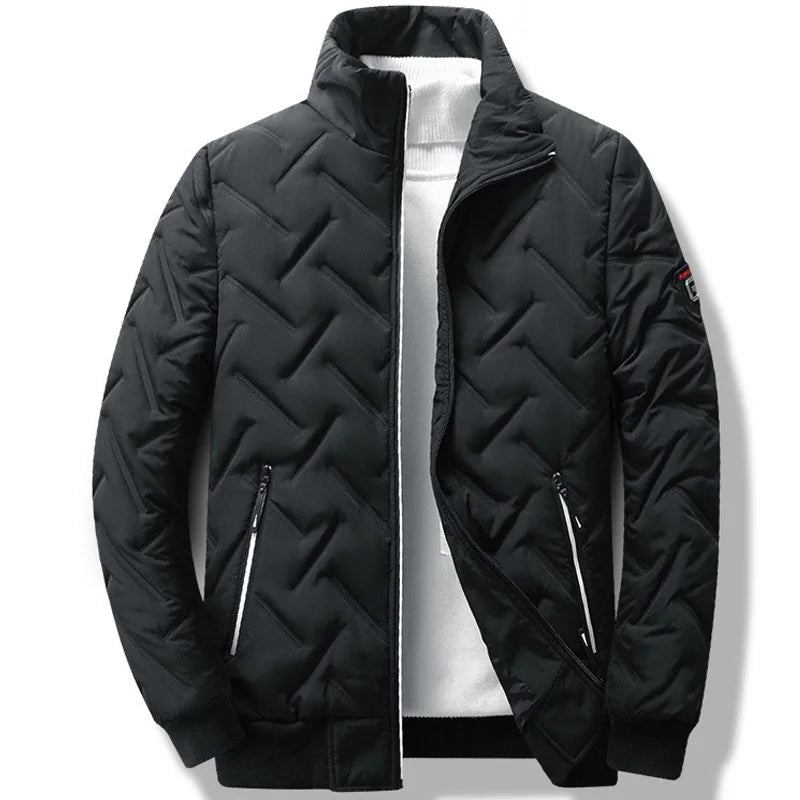 Herrenjacke Mit Stehkragen Herrenjacken Winterdaunenjacke Warme Jacken Herren Freizeitmantel Jugend Gestreifte Mäntel - Grau