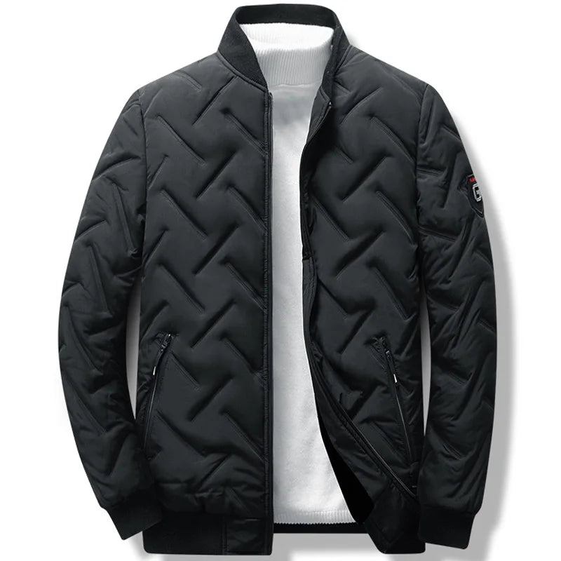 Herrenjacke Mit Stehkragen Herrenjacken Winterdaunenjacke Warme Jacken Herren Freizeitmantel Jugend Gestreifte Mäntel - Grau