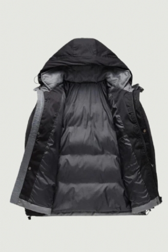 Herrenparka Trendige Baumwolljacke Dicke Streifen Winddicht Mit Kapuze Lockerer Outdoor-mantel