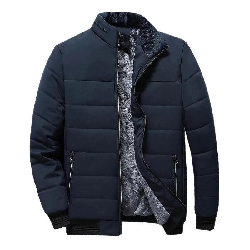 Jacke Für Herren Dicke Fleece-parkas Reißverschluss Warme Herren-oberbekleidung Schmale Freizeitjacken Winter-windjacken Mäntel Herrenbekleidung - Schwarz