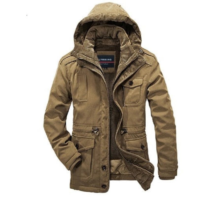 Parkas Für Herren Zweiteilig Baumwollmäntel Winterjacken Für Warmer Mantel Atmungsaktive Kleidung - Blau