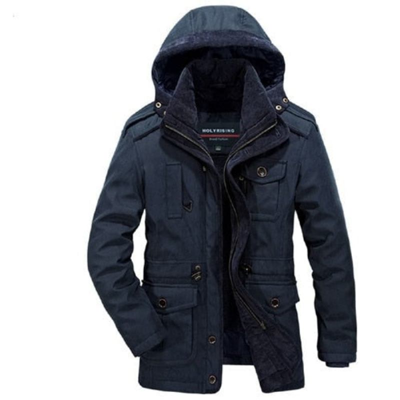 Parkas Für Herren Zweiteilig Baumwollmäntel Winterjacken Für Warmer Mantel Atmungsaktive Kleidung - Blau