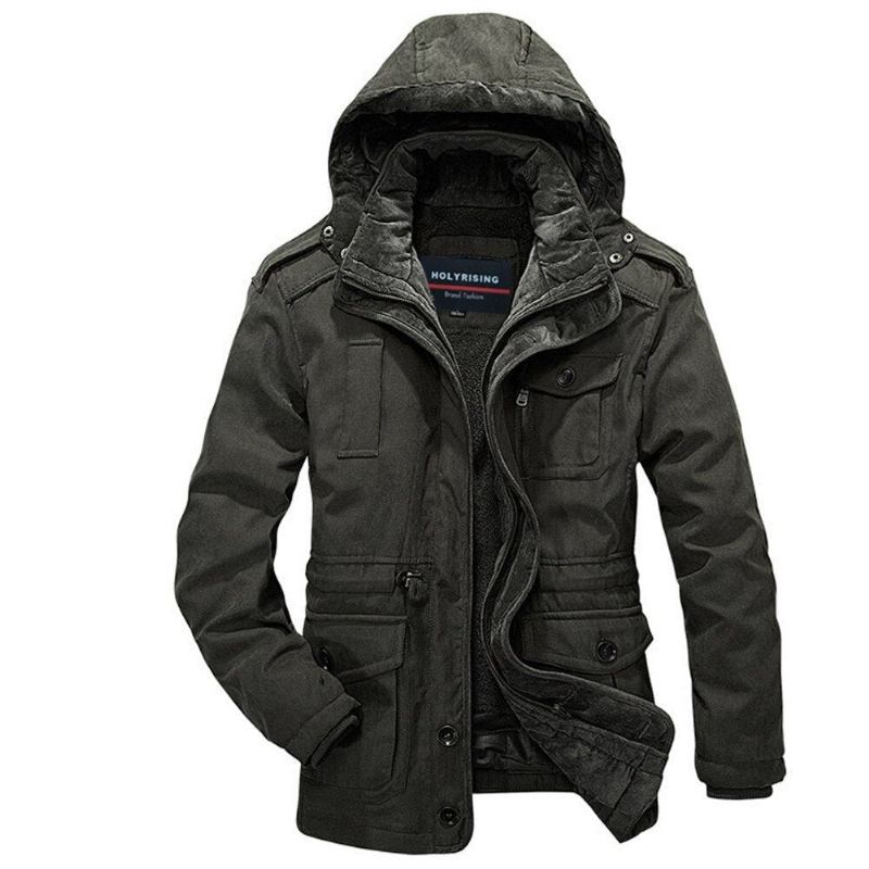 Parkas Für Herren Zweiteilig Baumwollmäntel Winterjacken Für Warmer Mantel Atmungsaktive Kleidung - Blau