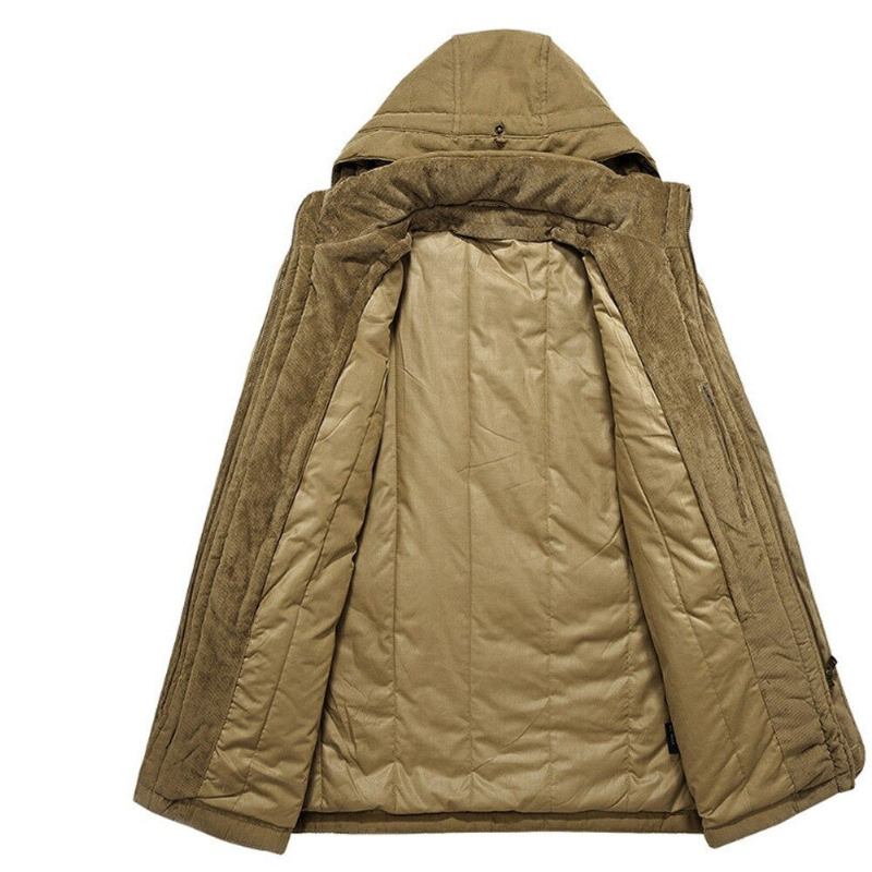 Parkas Für Herren Zweiteilig Baumwollmäntel Winterjacken Für Warmer Mantel Atmungsaktive Kleidung - Blau