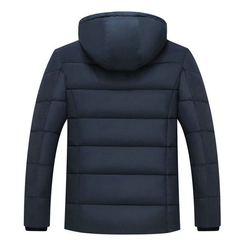 Streetwear Dicke Wintermäntel Für Herren Warme Gepolsterte Jacken Lässige Thermoparka Mit Kapuze Neue Mäntel Für Herrenbekleidung - Marineblau