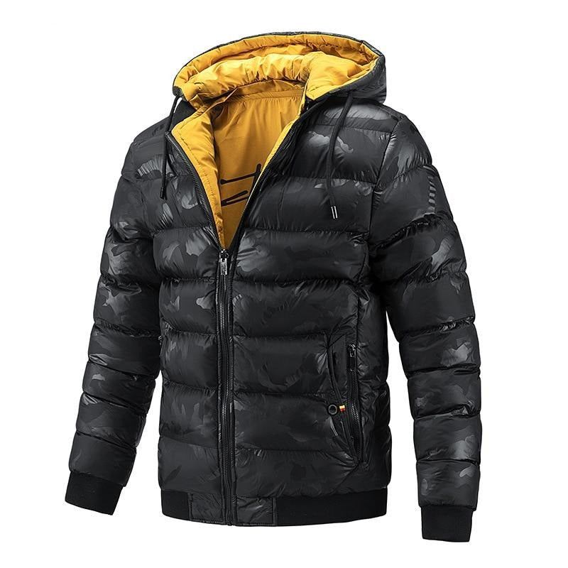 Winter-thermojacken Für Herren Neue Dicke Warme Kapuzenjacken Aus Baumwolle Für Lässige Outdoor-jacken Beidseitig Tragbar Herrenbekleidung - Marineblau