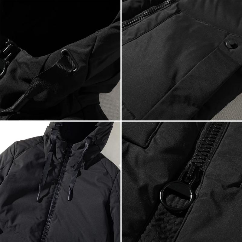 Winterjacke Für Herren Baumwolle Herrenparka Winterjacken Und -mäntel - 364 Schwarz