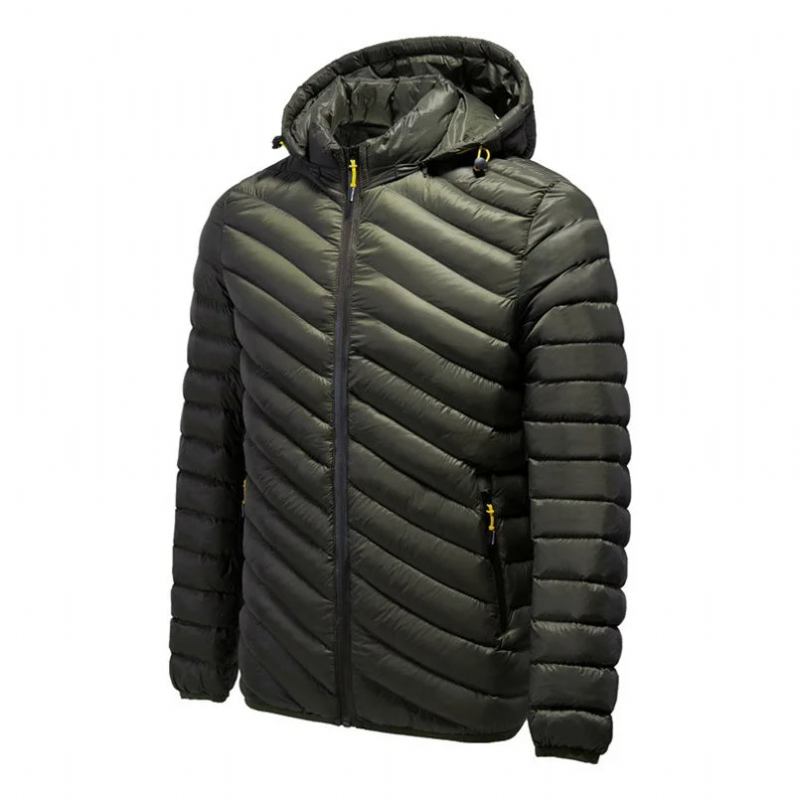 Winterjacke Mit Kapuze Für Herren Pufferjacke Herbstmantel Für Gesteppte Wattierte Mäntel Kleidung - Schwarz