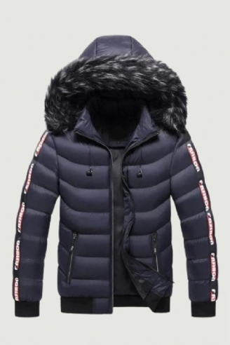 Winterparka Für Herren Aus Samt Pelzkragen Kapuze Plus Dicker Warmer Samtparka Jacke