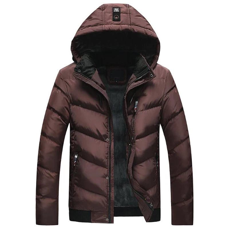 Winterparka Für Herren Mit Kapuze Dicke Warme Jacke Mäntel Wasserdichte Wollfütterung Herren-oberbekleidung Parka Herrenbekleidung - Schwarz