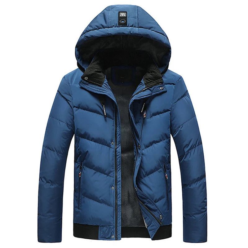 Winterparka Für Herren Mit Kapuze Dicke Warme Jacke Mäntel Wasserdichte Wollfütterung Herren-oberbekleidung Parka Herrenbekleidung - Schwarz