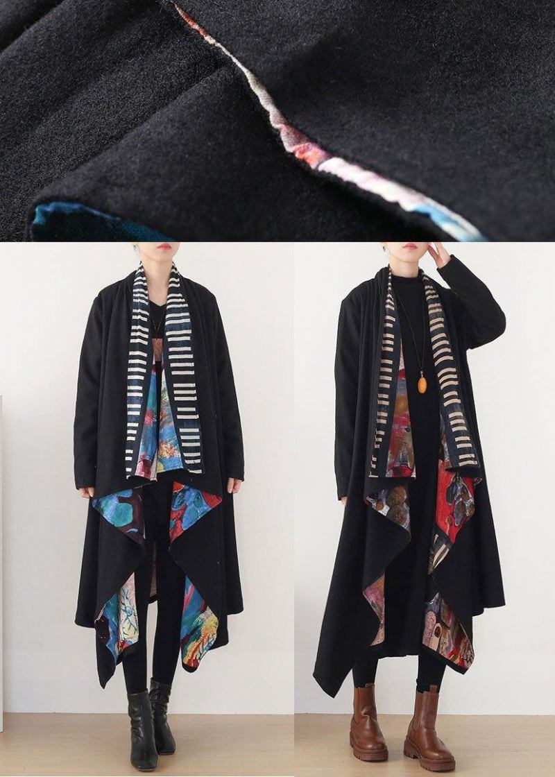 Boutique Schwarz Grün Retro-print Herbstcardigan - Schwarz Grün