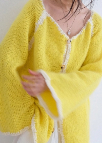 Französischer O-ausschnitt-strickcardigan Aus Jacquard-knopfmuster Für Den Herbst