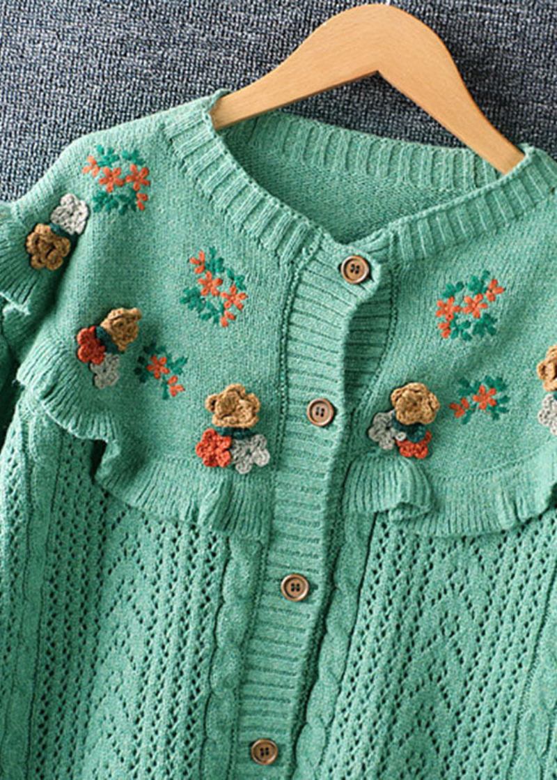 Kunstvoller Beigefarbener Strickpullover Mit Kapuze Und Knopfleiste Für Den Herbst - Damen-Cardigans