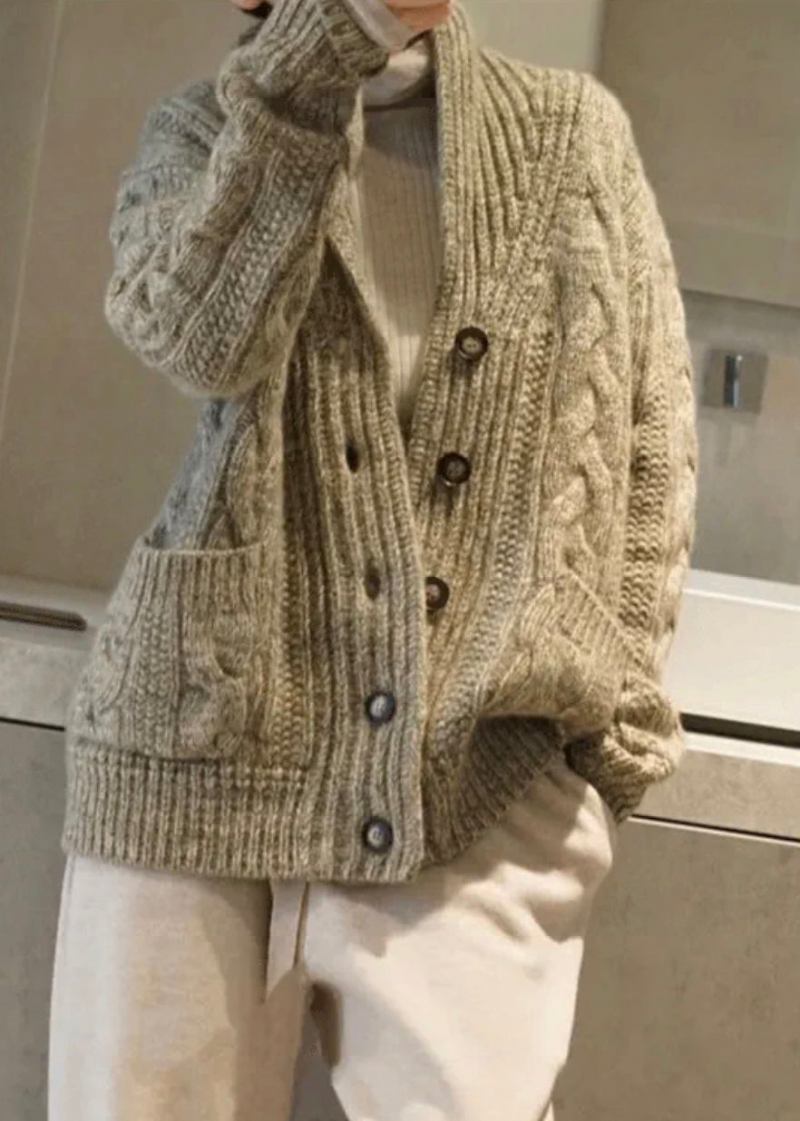 Lässiger Übergroßer Strickcardigan Aus Lila Mit Quasten Für Den Herbst - Damen-Cardigans