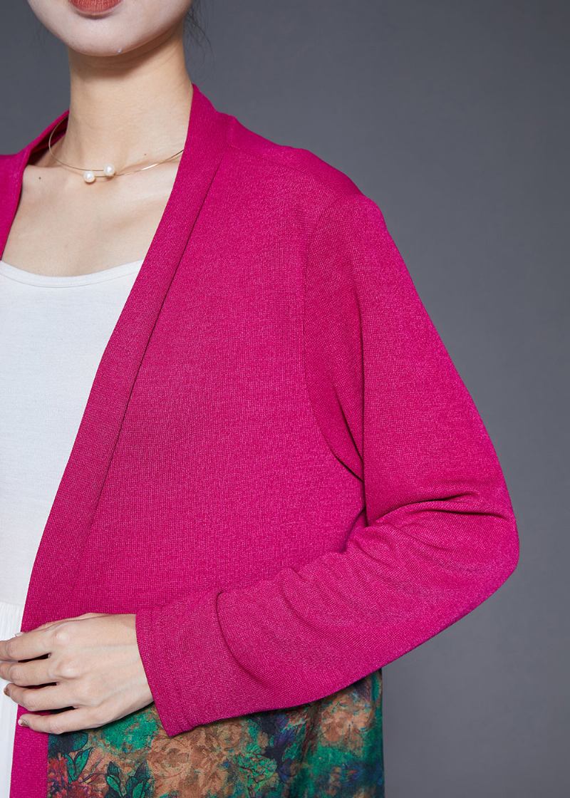 Taillierter Baumwoll-cardigan Mit Patchwork Und Batikmuster In Rosenoptik Für Den Herbst - Damen-Cardigans