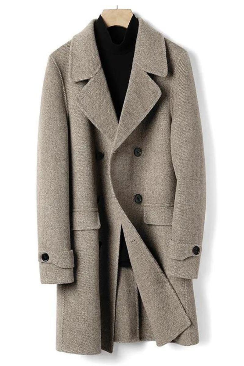 Australischer Business-casual-mantel Für Herren Schmaler Zweireihiger Trenchcoat