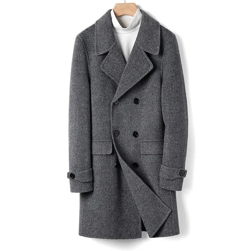 Australischer Business-casual-mantel Für Herren Schmaler Zweireihiger Trenchcoat - Braun